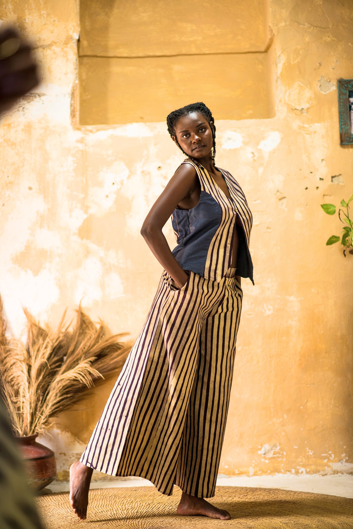 PANT SITAKI - sand stripes