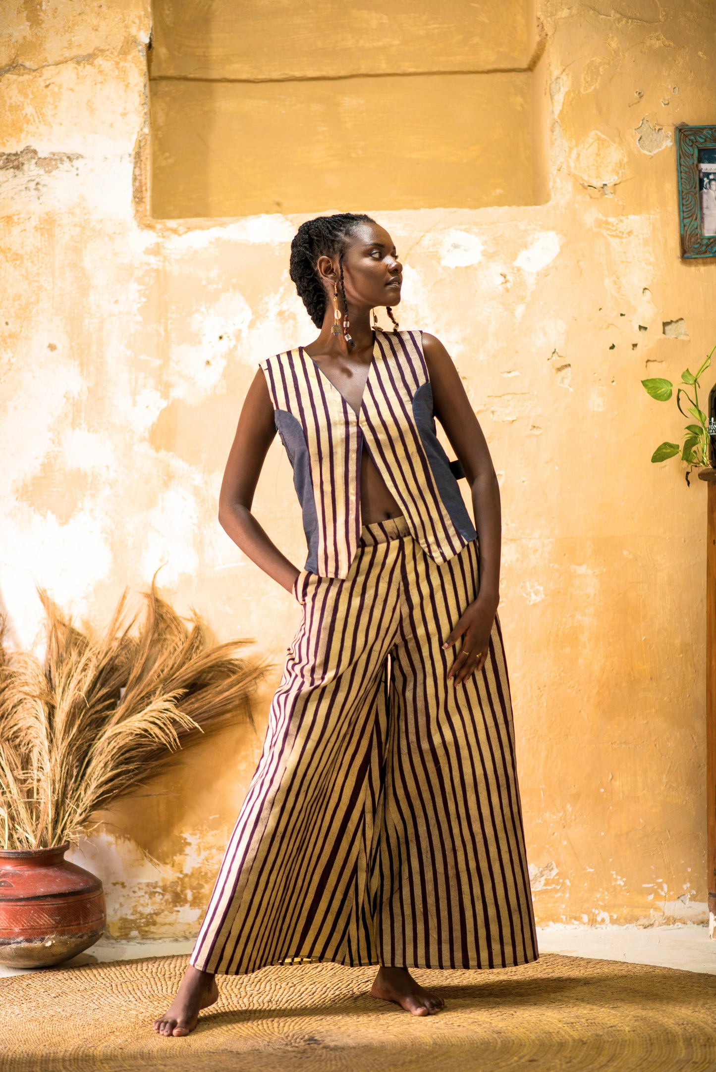 PANT SITAKI - sand stripes