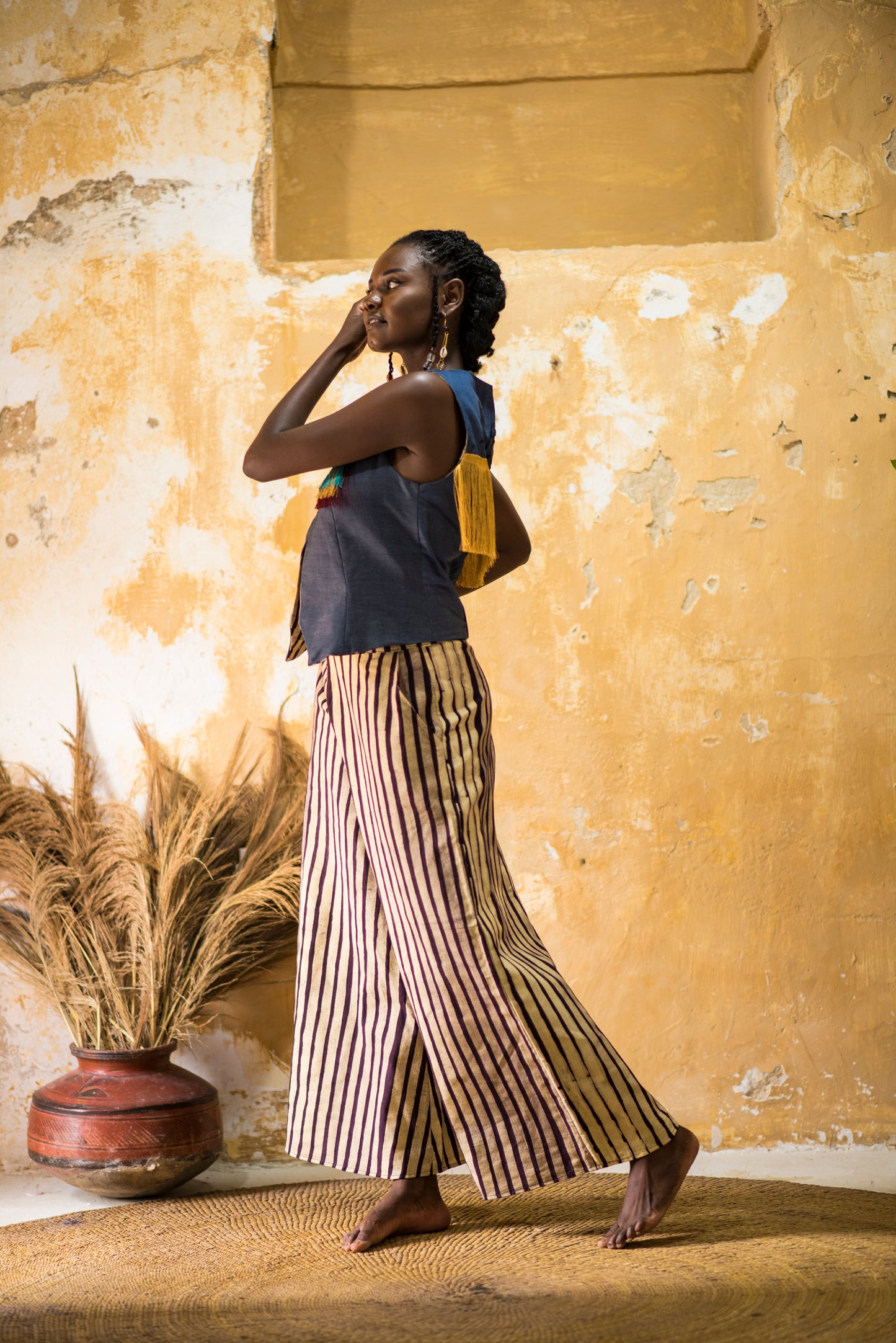 PANT SITAKI - sand stripes