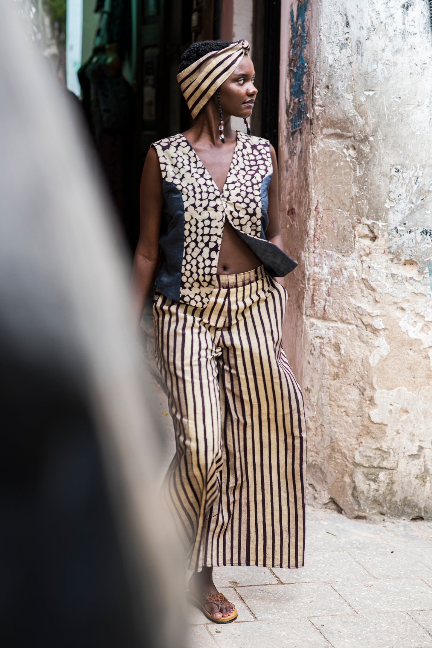 PANT SITAKI - sand stripes