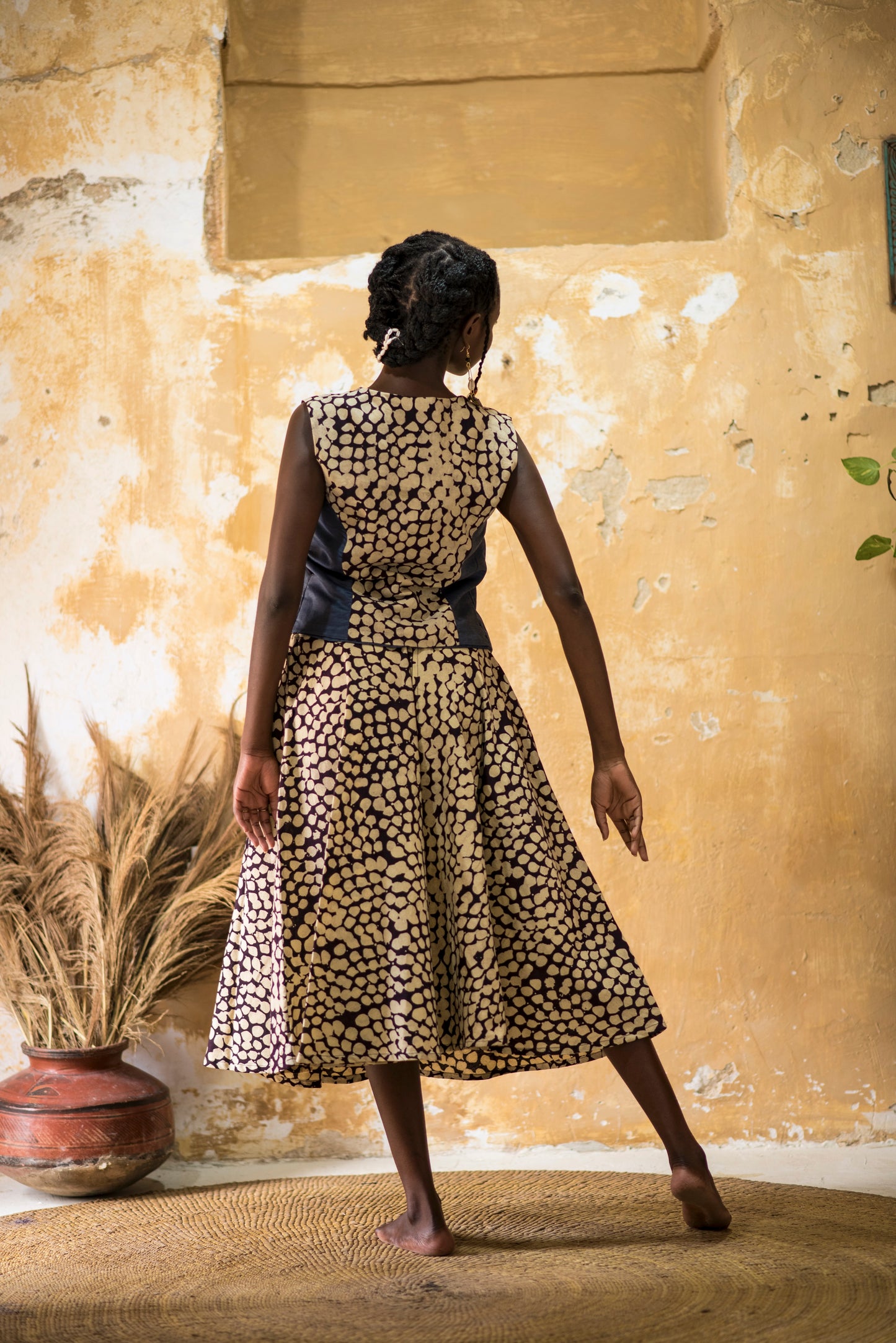 SKIRT SITAKI - cream dots