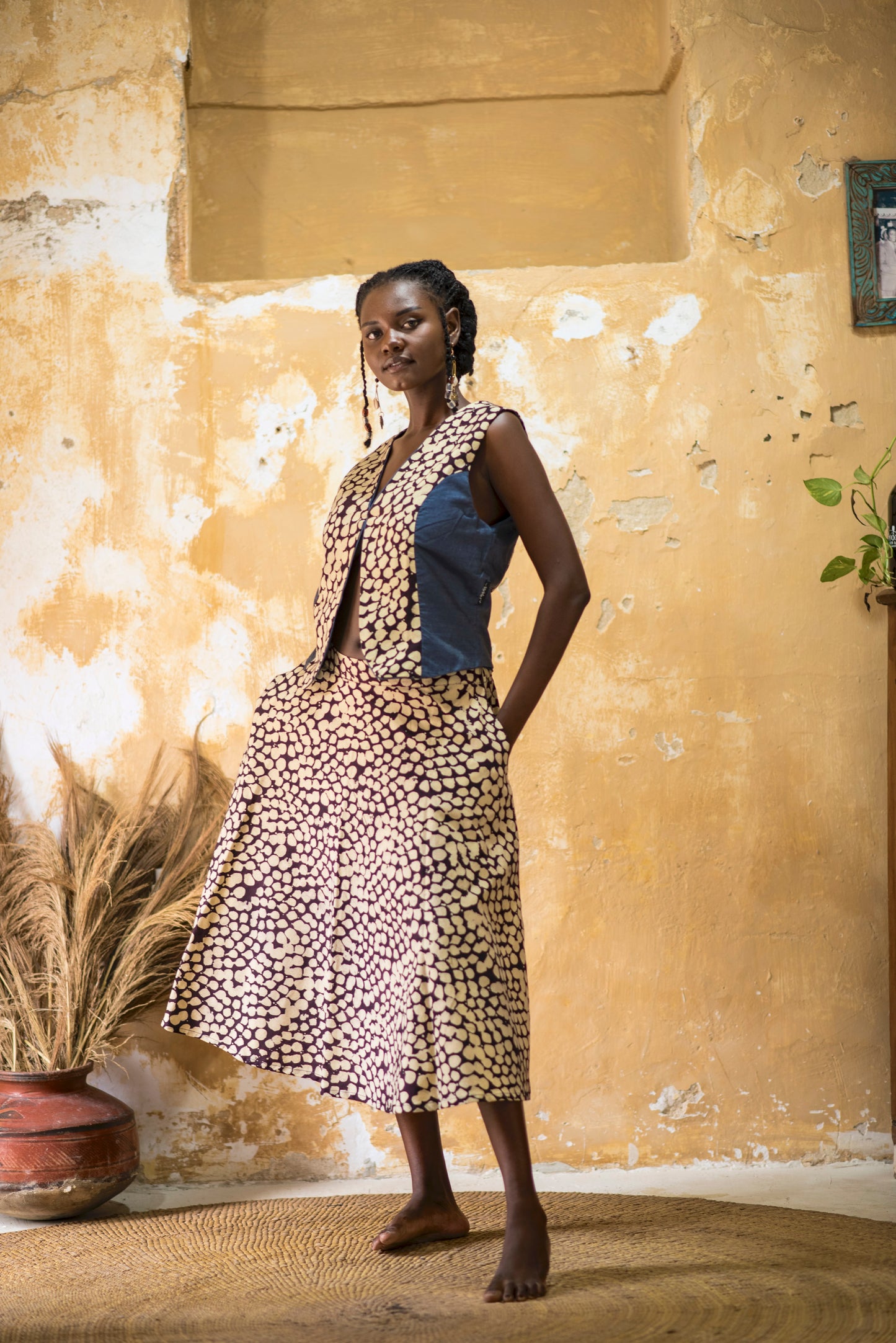 SKIRT SITAKI - cream dots