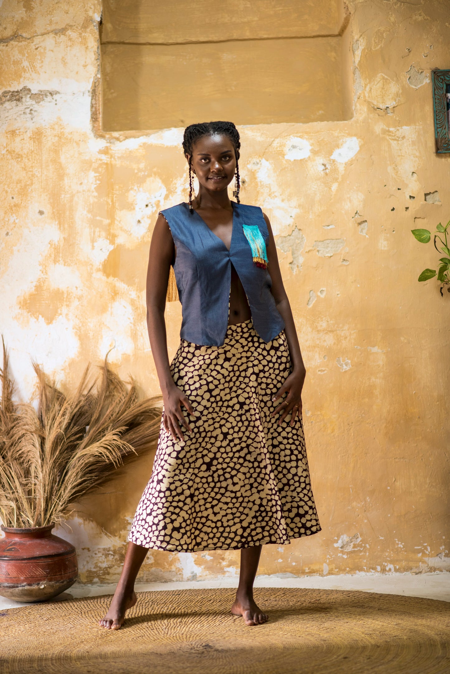 SKIRT SITAKI - cream dots