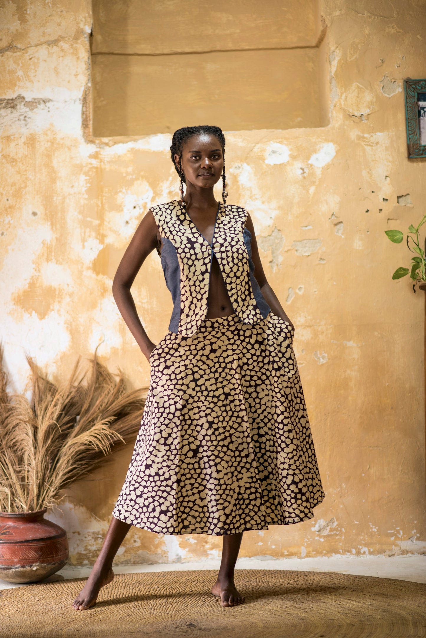 SKIRT SITAKI - cream dots