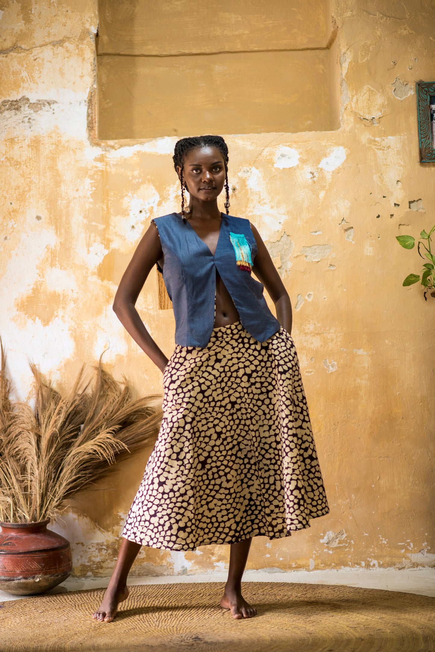 SKIRT SITAKI - cream dots