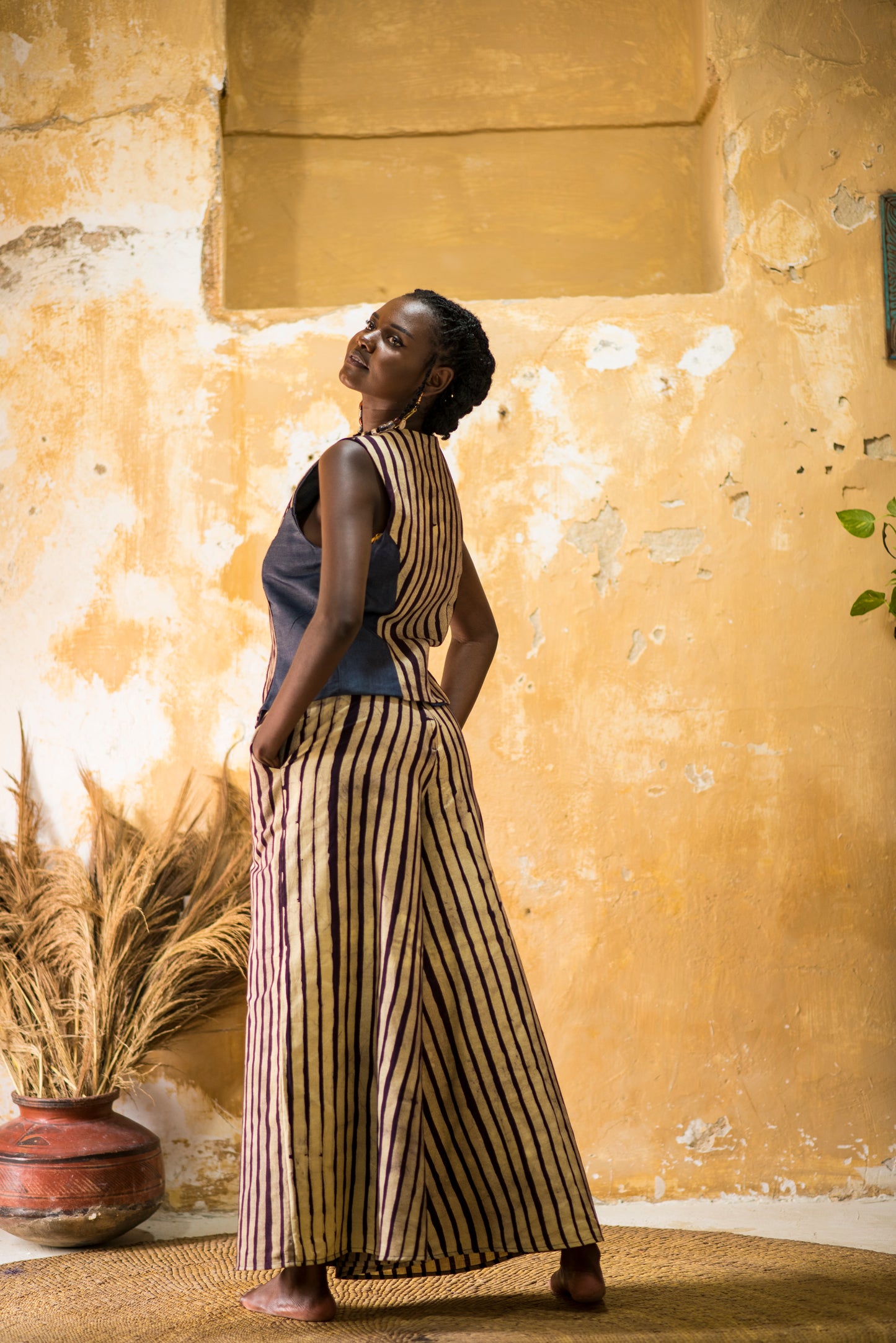 PANT SITAKI - sand stripes