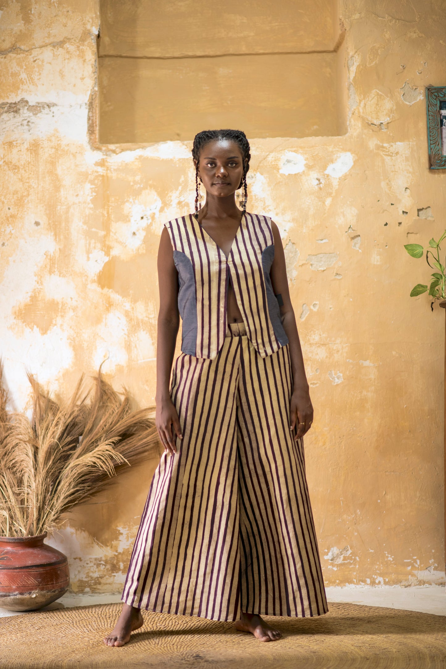 PANT SITAKI - sand stripes