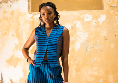 GILET SITAKI - blue stripes