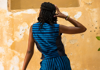 GILET SITAKI - blue stripes