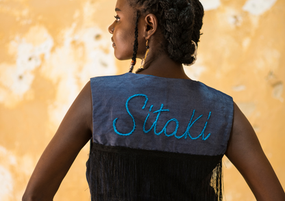GILET SITAKI - blue stripes