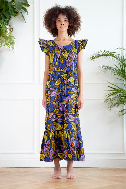 Vestito Sammy_Foglie Viola&Gialle