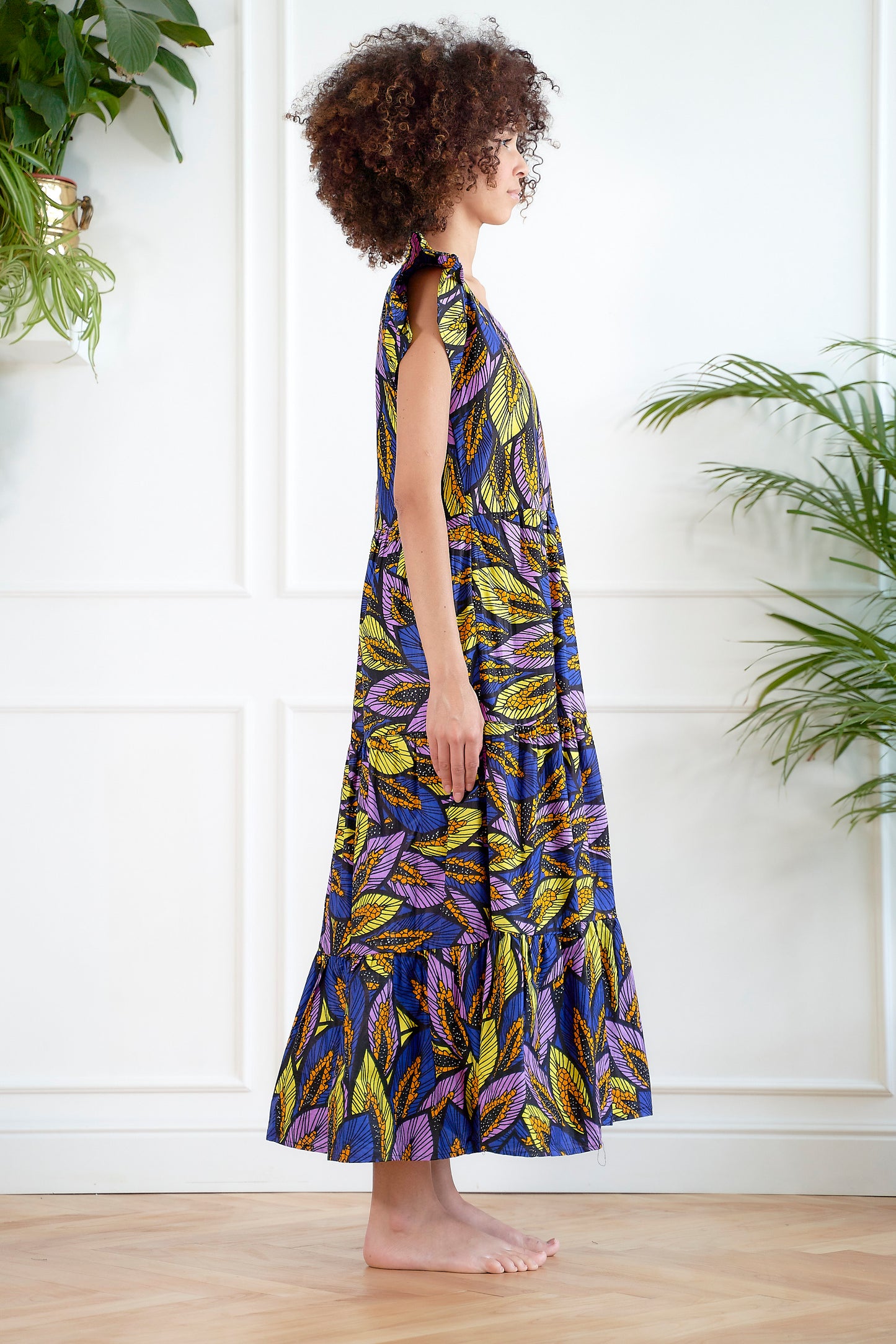 Vestito Sammy_Foglie Viola&Gialle