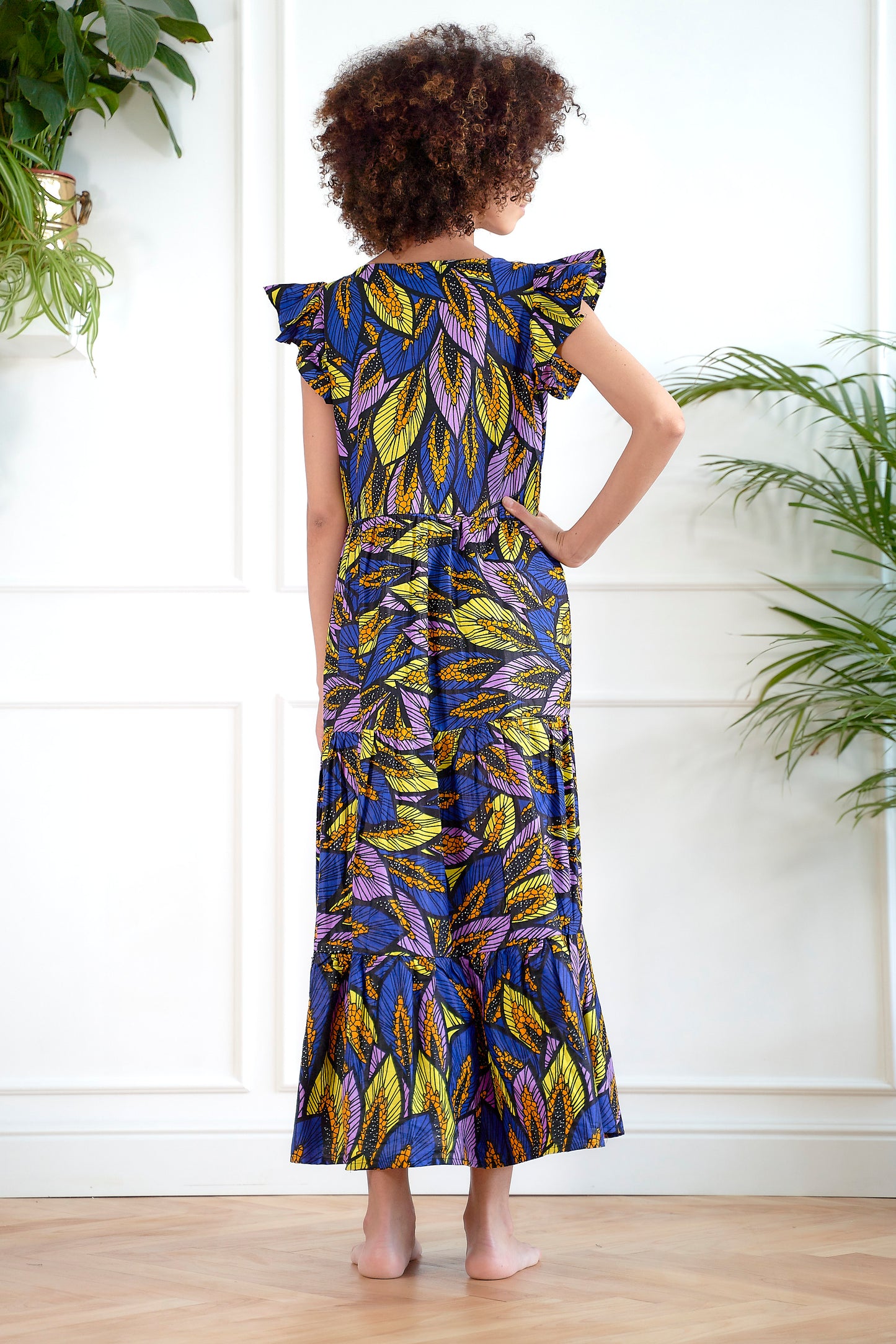 Vestito Sammy_Foglie Viola&Gialle