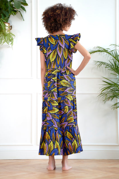 Vestito Sammy_Foglie Viola&Gialle
